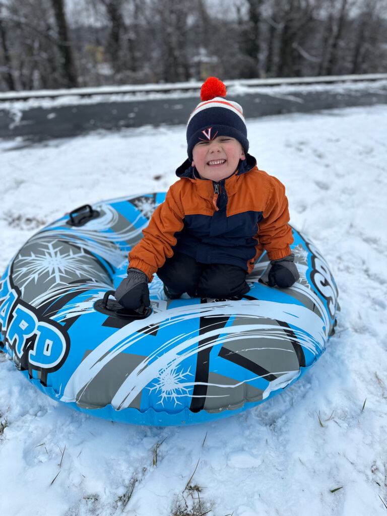 tube in the snow tube in the snow