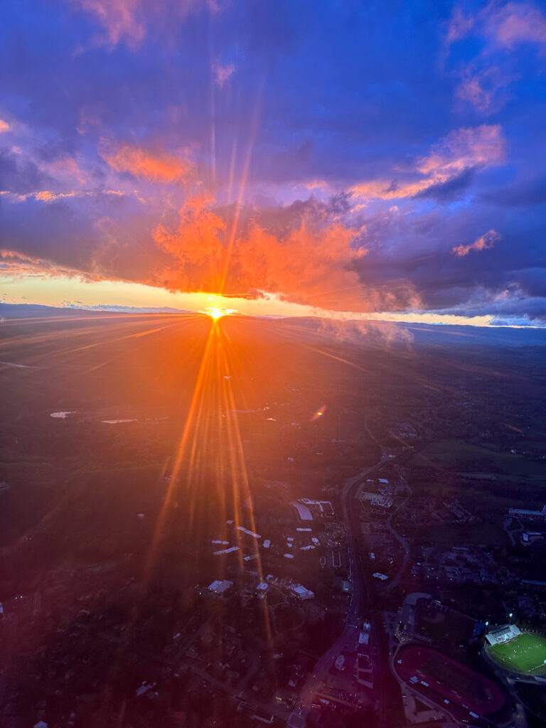 Flying Into Charlottesville sunset