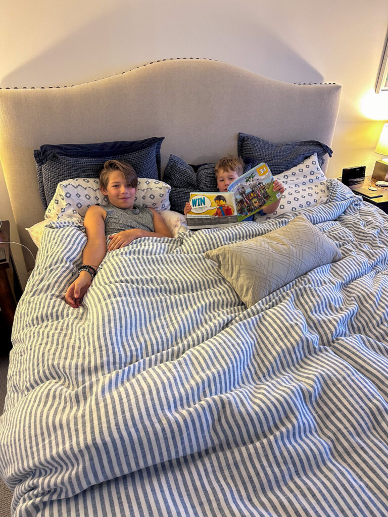 kids on parents' bed kids on parents' bed