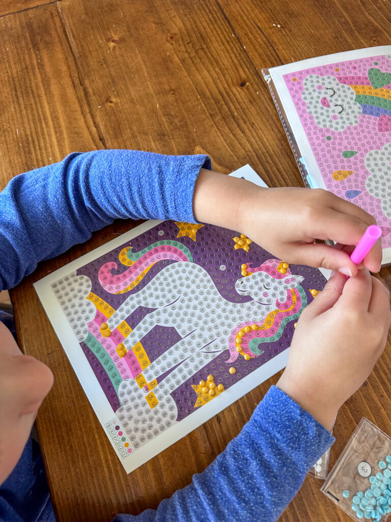 Easter Bunny stick-on gem project for kids
