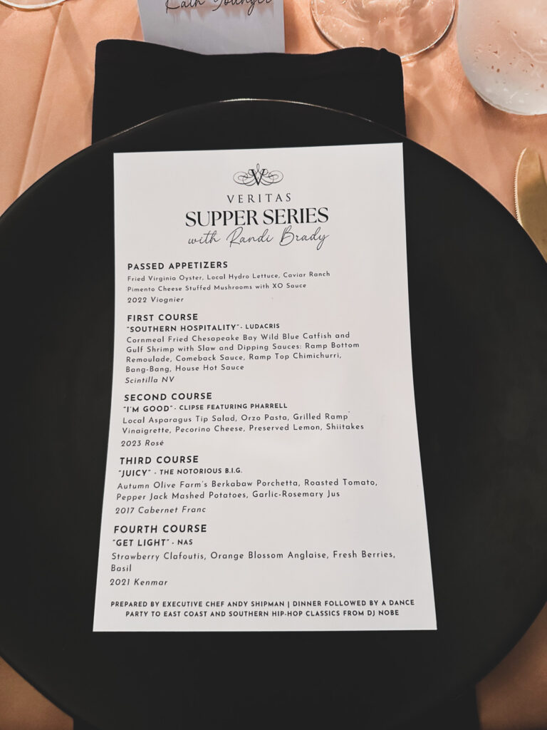 Supper Series Dinner at Veritas menu Supper Series Dinner at Veritas menu