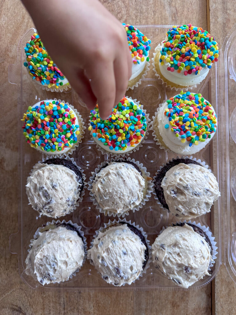 Funfetti and Cookie Dough cupcakes