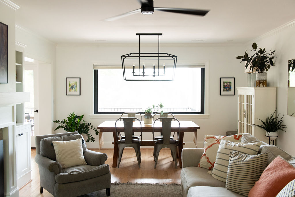 kitchen and living area