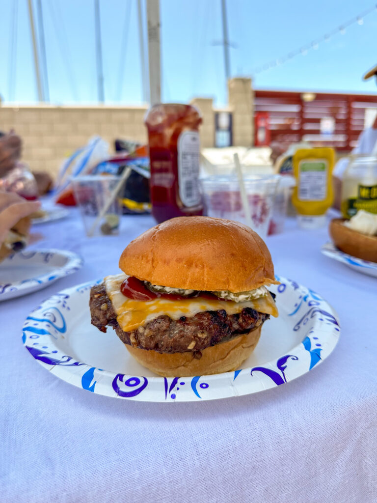 grilled burgers for lunch