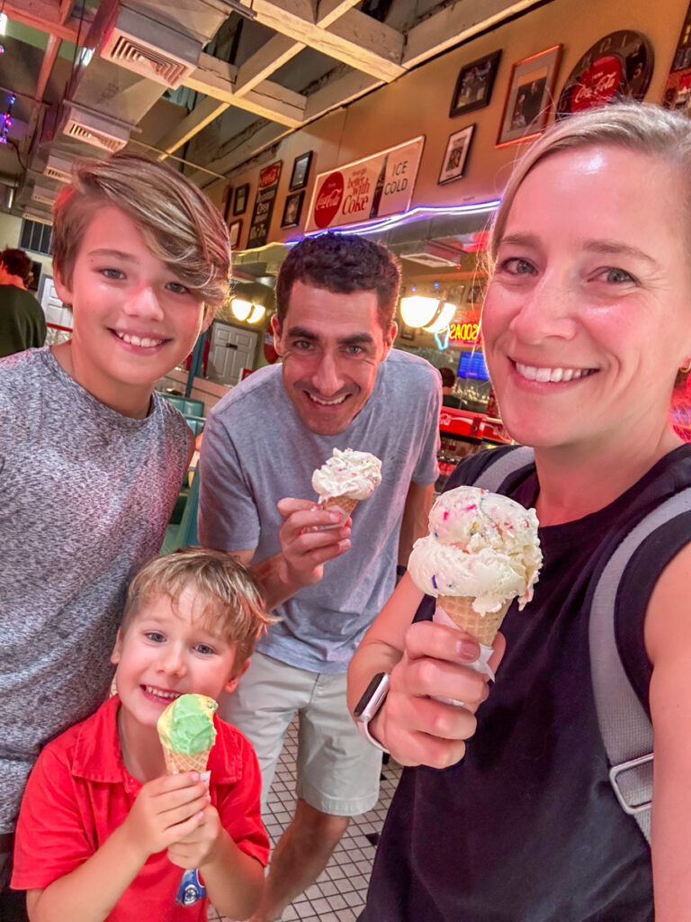 Kath Eats Blogger Kath Younger shares their Virginia Theater Festival + KERF Vacay - in photo: people eating ice cream