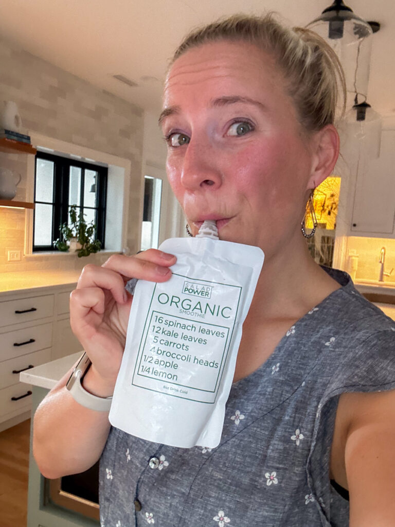 Kath Eats Blogger Kath Younger drinking salad power Kath Eats Blogger Kath Younger drinking salad power
