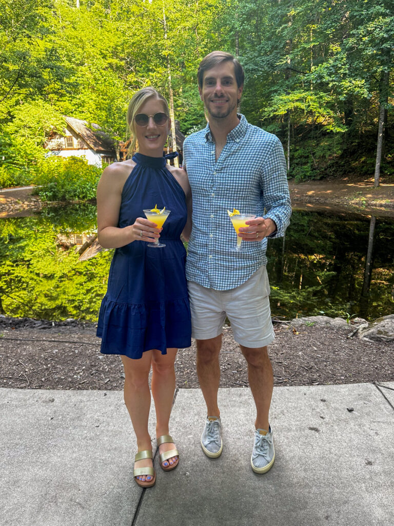 Kath Eats Blogger Kath Younger shares Hive To Table Dinner experience: in photo: man and woman holding their drinks