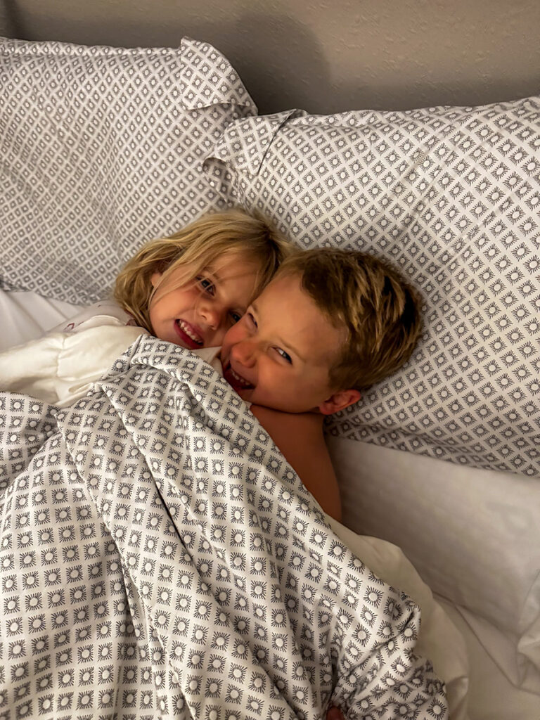 Kath Eats Blogger Kath Younger shares their Bear Lake Reserve vacation: in photo: two kids in bed Kath Eats Blogger Kath Younger shares their Bear Lake Reserve vacation: in photo: two kids in bed