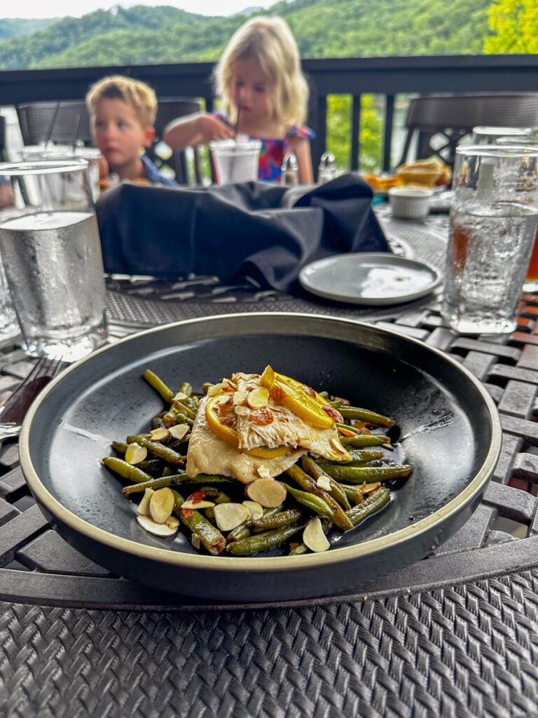 Kath Eats Blogger Kath Younger shares their Bear Lake Reserve vacation: in photo: a plate with vegetables 