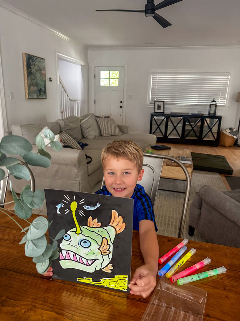 Kath Eats Blogger Kath Younger shares Summerween photos - kid showing his artwork Kath Eats Blogger Kath Younger shares Summerween photos - kid showing his artwork