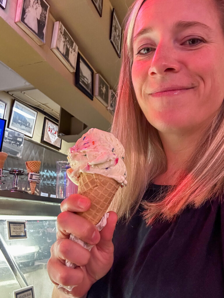 Kath Eats Blogger Kath Younger shares Summerween photos - Kath eating ice cream on a cone Kath Eats Blogger Kath Younger shares Summerween photos - Kath eating ice cream on a cone