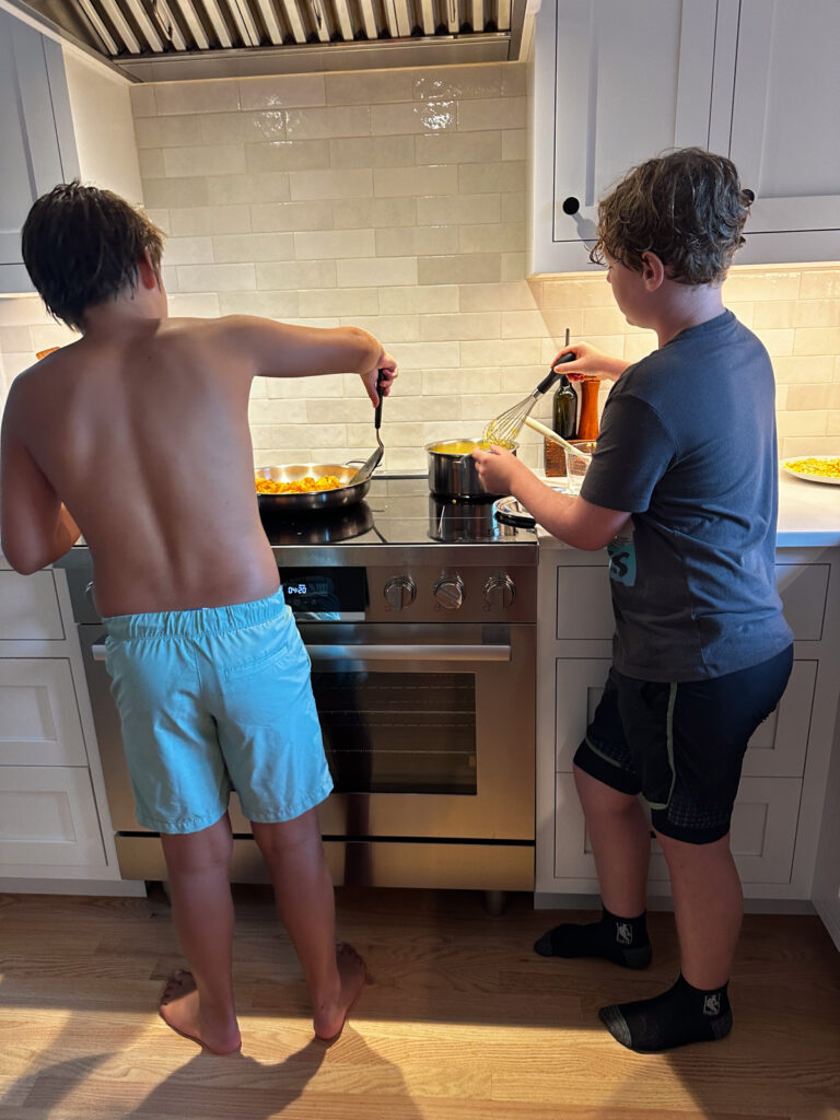 Kath Eats Blogger Kath Younger shares a photo of her kids cooking Kath Eats Blogger Kath Younger shares a photo of her kids cooking