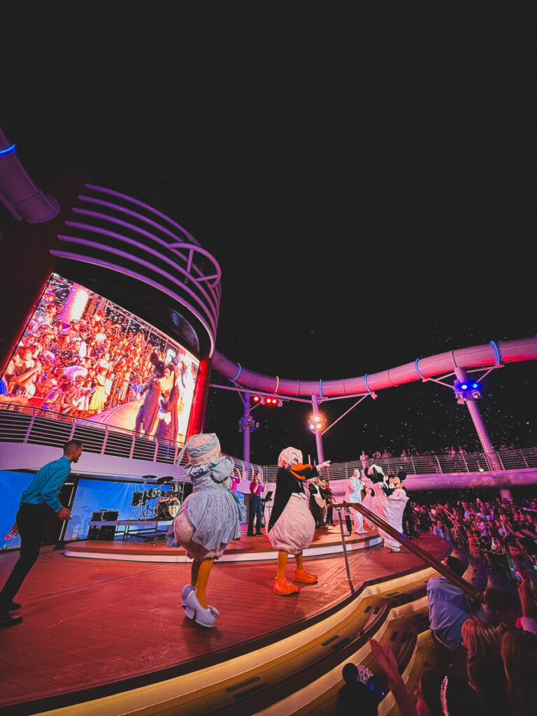 Disney Wish deck party Disney Cruise On The Disney Wish deck party