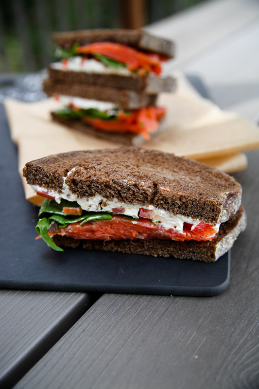 Salmon & Dill Cream Cheese Sandwich Salmon & Dill Cream Cheese Sandwich
