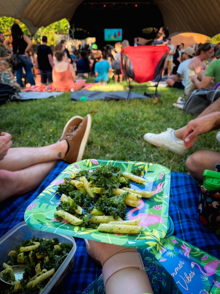 pesto kale pasta picnic
