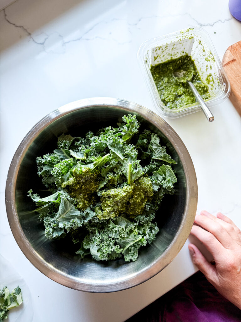 pesto kale salad