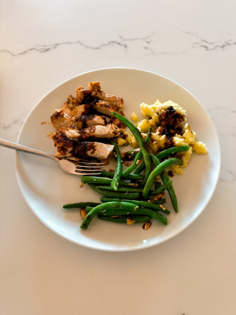 balsamic chicken and mashed potatoes