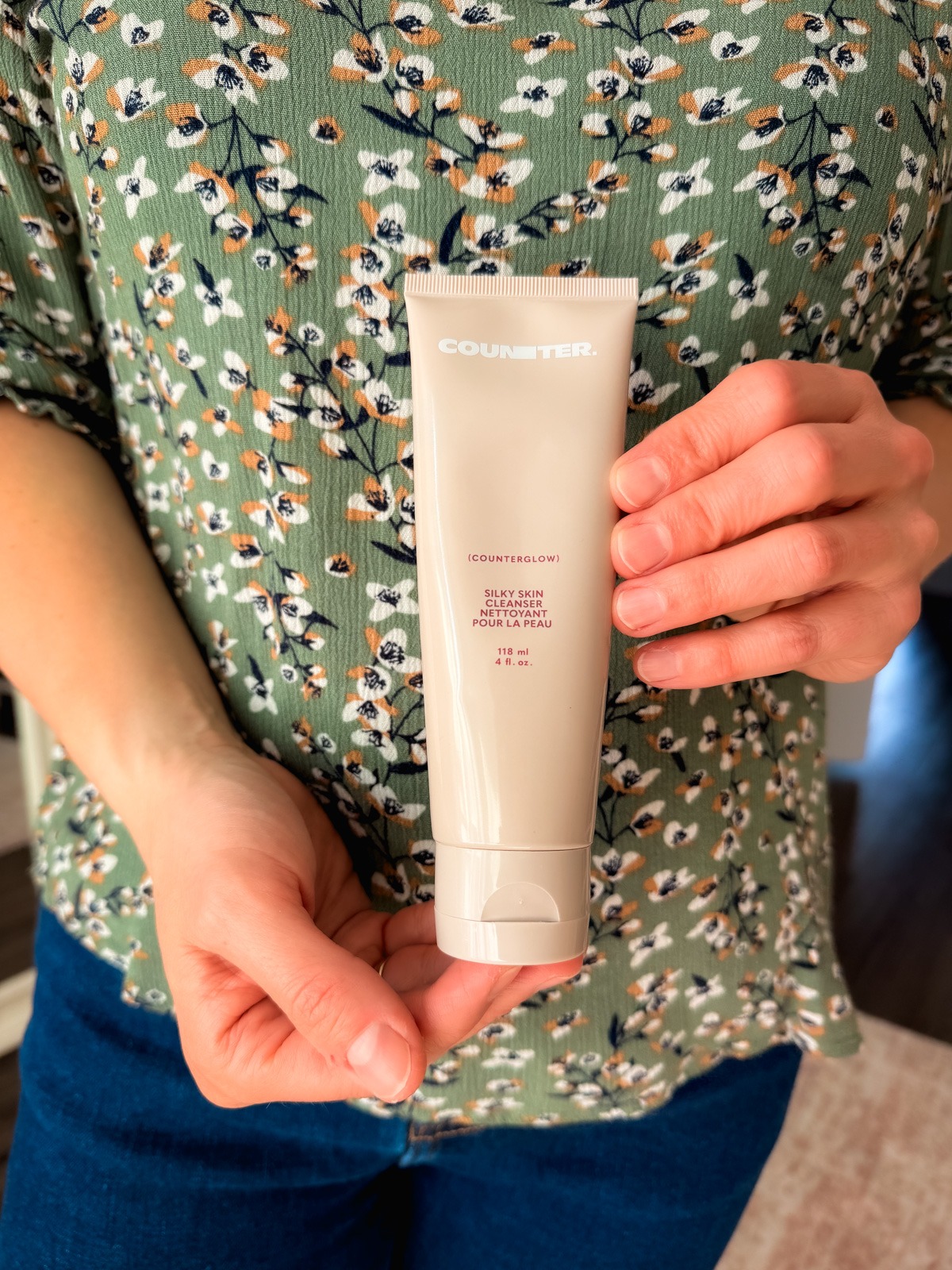 Counterglow Silky Skin Cleanser in hands