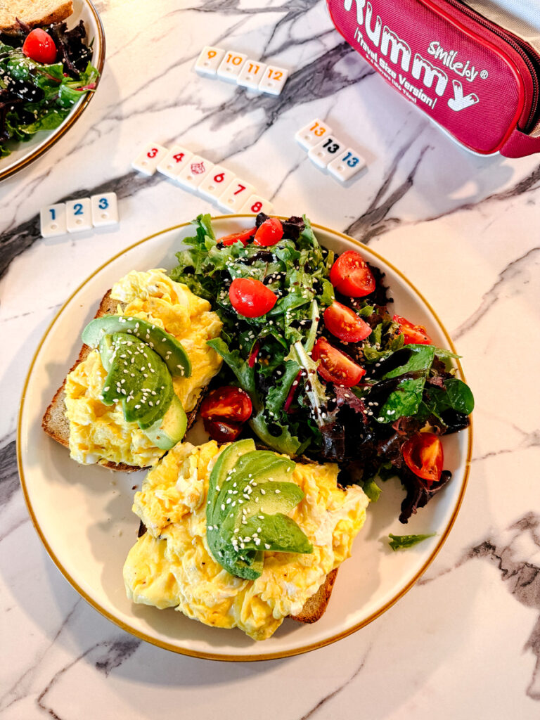 Avocado Toast with Egg and salad Avocado Toast with Egg and salad
